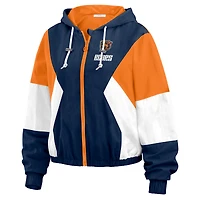 Veste coupe-vent entièrement zippée à blocs de couleurs bleu marine/orange WEAR by Erin Andrews pour femme des Chicago Bears