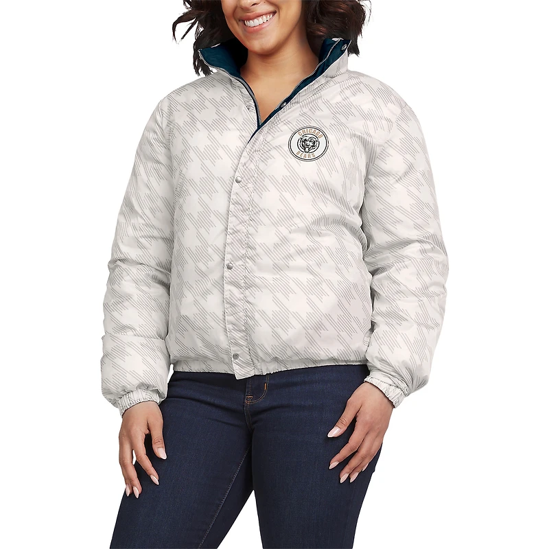 Doudoune courte réversible entièrement zippée bleu marine/blanc pour femme WEAR by Erin Andrews des Chicago Bears