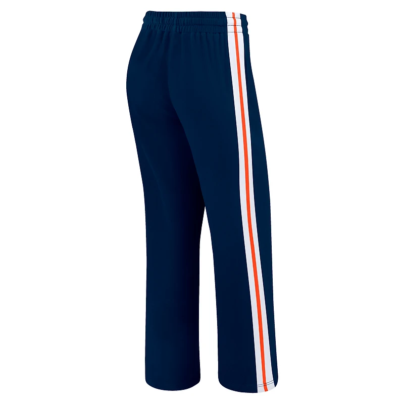 Women's WEAR by Erin Andrews Navy Chicago Bears Color-Block Straight Leg Pants