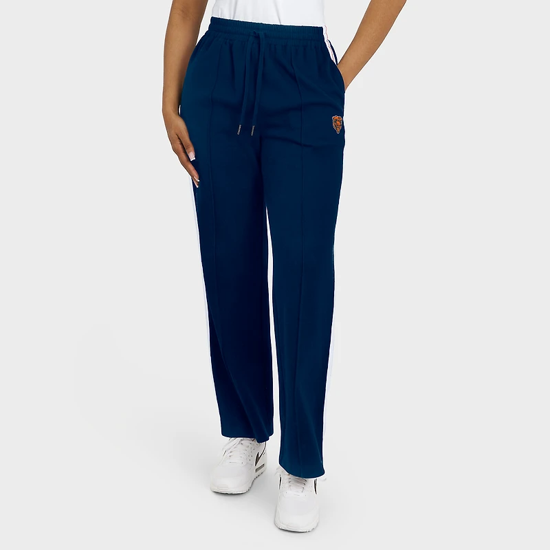 Women's WEAR by Erin Andrews Navy Chicago Bears Color-Block Straight Leg Pants