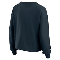 Women's WEAR by Erin Andrews Navy Chicago Bears Heavy Rugby Jersey Long Sleeve T-Shirt & Shorts Lounge Set