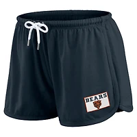 Women's WEAR by Erin Andrews Navy Chicago Bears Heavy Rugby Jersey Long Sleeve T-Shirt & Shorts Lounge Set