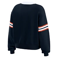 Women's WEAR by Erin Andrews Navy  Chicago Bears Lace-Up Sweater
