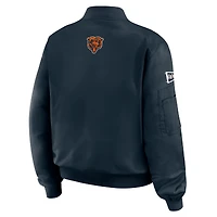 Women's WEAR by Erin Andrews Navy Chicago Bears Patch Full-Zip Bomber Jacket