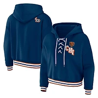Sweat à capuche lacets grande taille bleu marine Chicago Bears pour femme WEAR by Erin Andrews