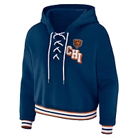 Sweat à capuche lacets grande taille bleu marine Chicago Bears pour femme WEAR by Erin Andrews