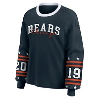 Women's WEAR by Erin Andrews Navy Chicago Bears Plus Sport Long-Sleeve T-Shirt