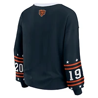 Women's WEAR by Erin Andrews Navy Chicago Bears Plus Sport Long-Sleeve T-Shirt