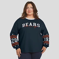 Women's WEAR by Erin Andrews Navy Chicago Bears Plus Sport Long-Sleeve T-Shirt
