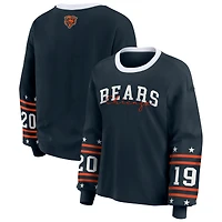 T-shirt sport à manches longues bleu marine pour femme WEAR by Erin Andrews, grande taille, motif Chicago Bears