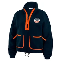 Women's WEAR by Erin Andrews Navy Chicago Bears Polar Fleece Half-Zip Jacket