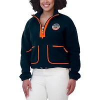 Women's WEAR by Erin Andrews Navy Chicago Bears Polar Fleece Half-Zip Jacket