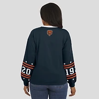 T-shirt sport à manches longues bleu marine WEAR by Erin Andrews pour femme, motif Chicago Bears