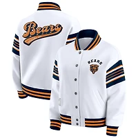 Women's WEAR by Erin Andrews White Chicago Bears Full-Snap Fleece Sweatshirt Jacket