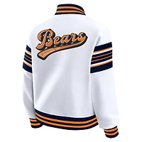 Women's WEAR by Erin Andrews White Chicago Bears Full-Snap Fleece Sweatshirt Jacket