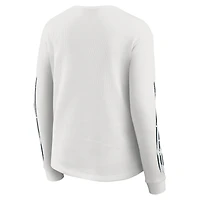 Women's WEAR by Erin Andrews  White Chicago Bears Graphic Waffle Long-Sleeve T-Shirt