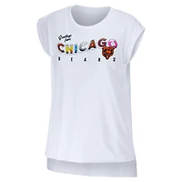 WEAR by Erin Andrews T-shirt blanc Chicago Bears Greetings From Muscle pour femmes