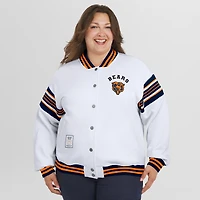Veste sweat-shirt en polaire à boutons-pression grande taille pour femme WEAR by Erin Andrews, motif Chicago Bears blanc