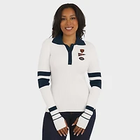 Women's WEAR by Erin Andrews White Chicago Bears Ribbed Henley Polo Sweater