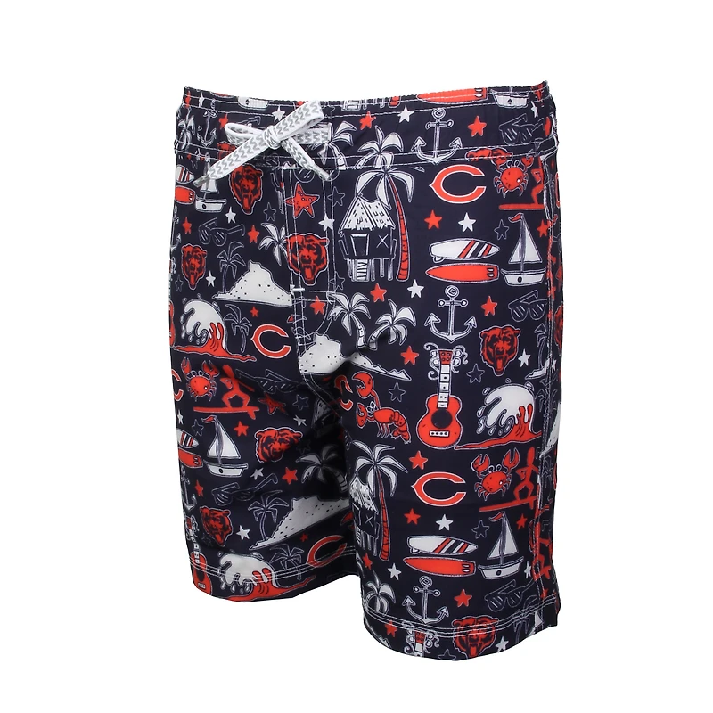 Maillot de bain Luau bleu marine des Chicago Bears Wes & Willy pour jeunes