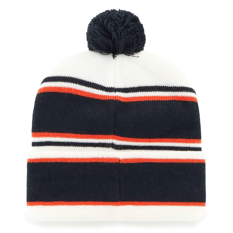 Bonnet en tricot à revers Stripling Chicago Bears blanc '47 pour jeunes avec pompon