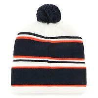 Bonnet en tricot à revers Stripling Chicago Bears blanc '47 pour jeunes avec pompon