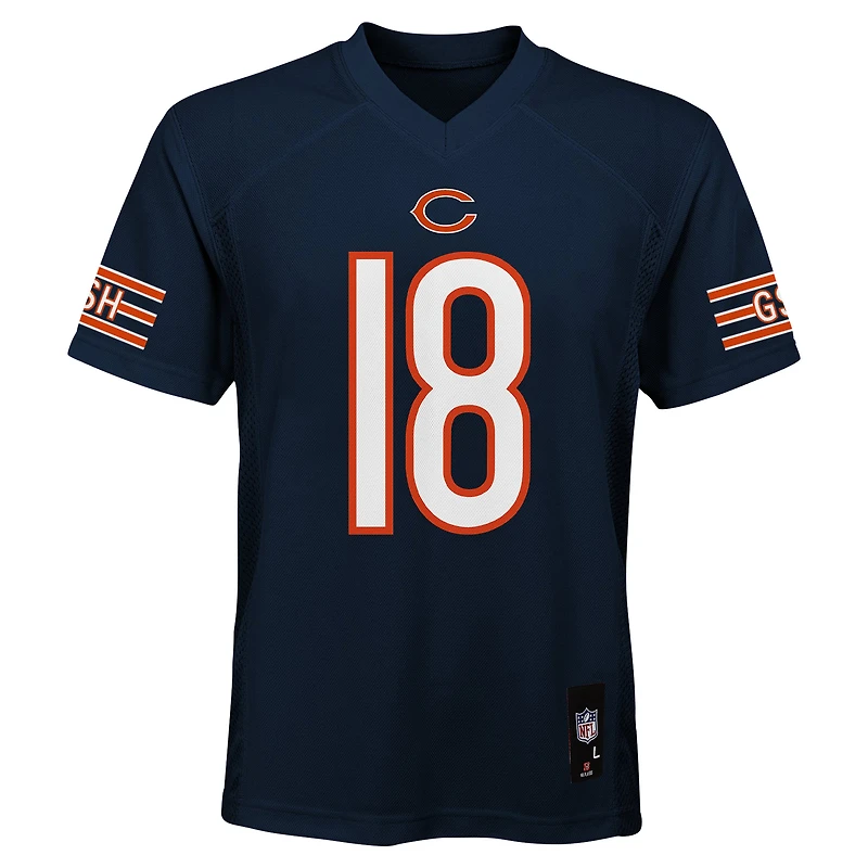 Maillot de joueur réplique bleu marine Caleb Williams des Chicago Bears pour jeunes