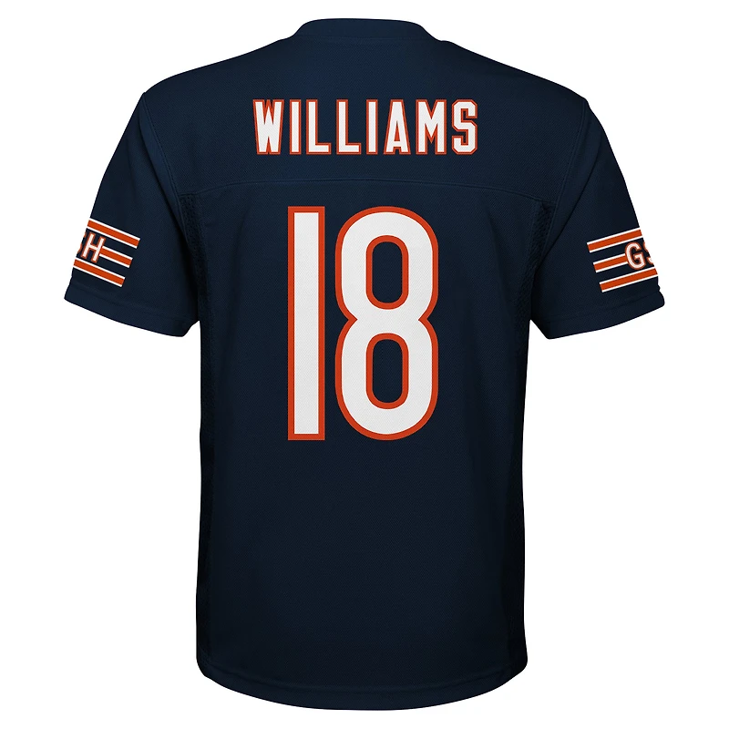 Maillot de joueur réplique bleu marine Caleb Williams des Chicago Bears pour jeunes