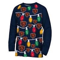 Youth Chicago Bears Two-Piece Garland Holiday Long Sleeve Pajama Set