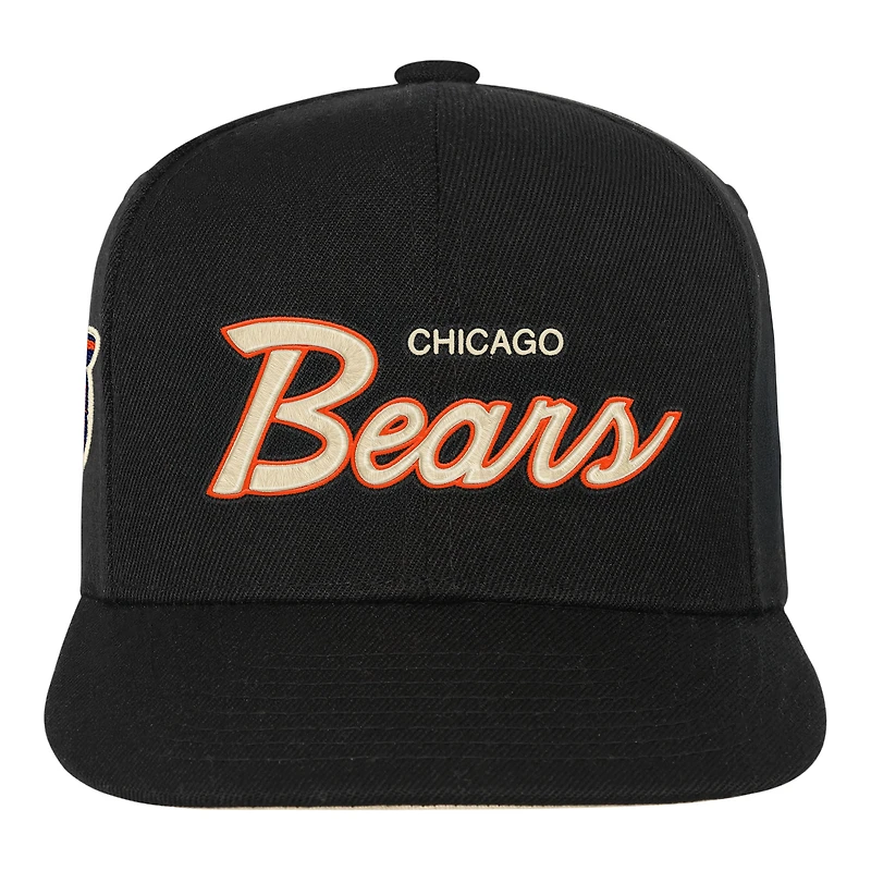 Casquette snapback Mitchell & Ness noire Chicago Bears crème pour jeune