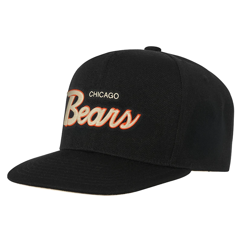 Casquette snapback Mitchell & Ness noire Chicago Bears crème pour jeune