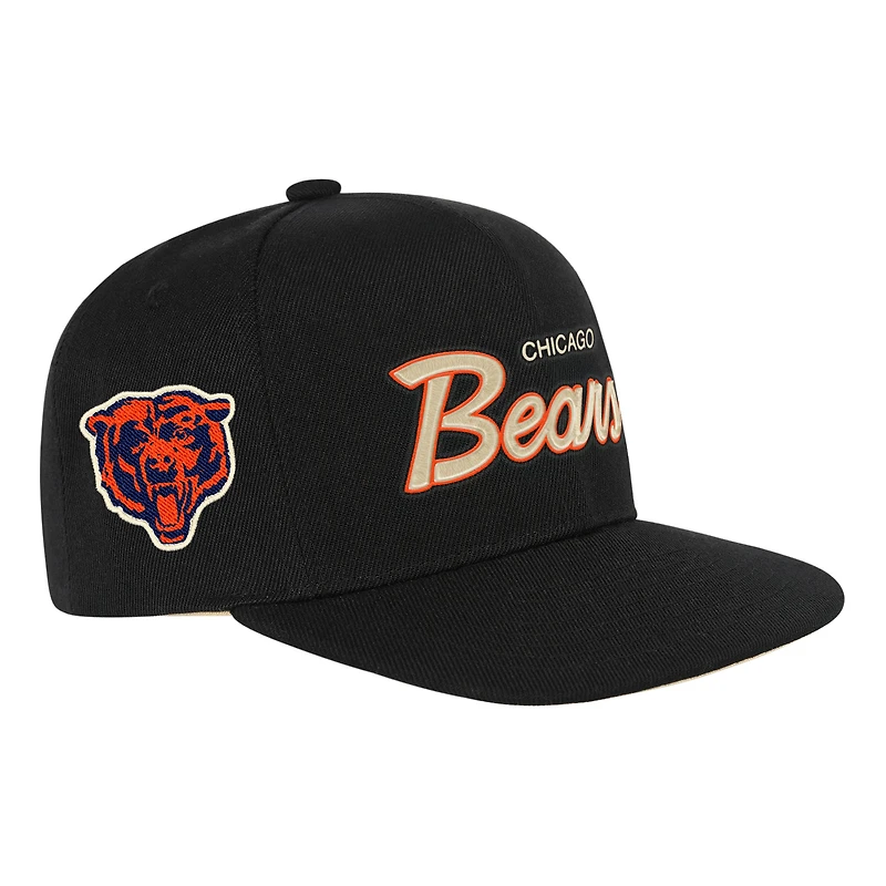 Casquette snapback Mitchell & Ness noire Chicago Bears crème pour jeune