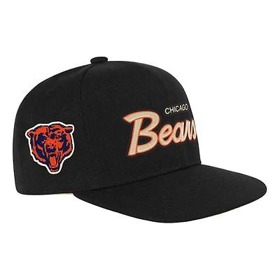Casquette snapback Mitchell & Ness noire Chicago Bears crème pour jeune
