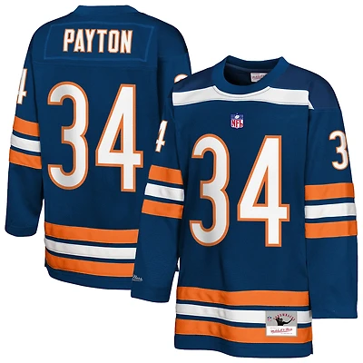 Youth Mitchell & Ness Walter Payton Navy Chicago Bears Hockey Fashion Jersey