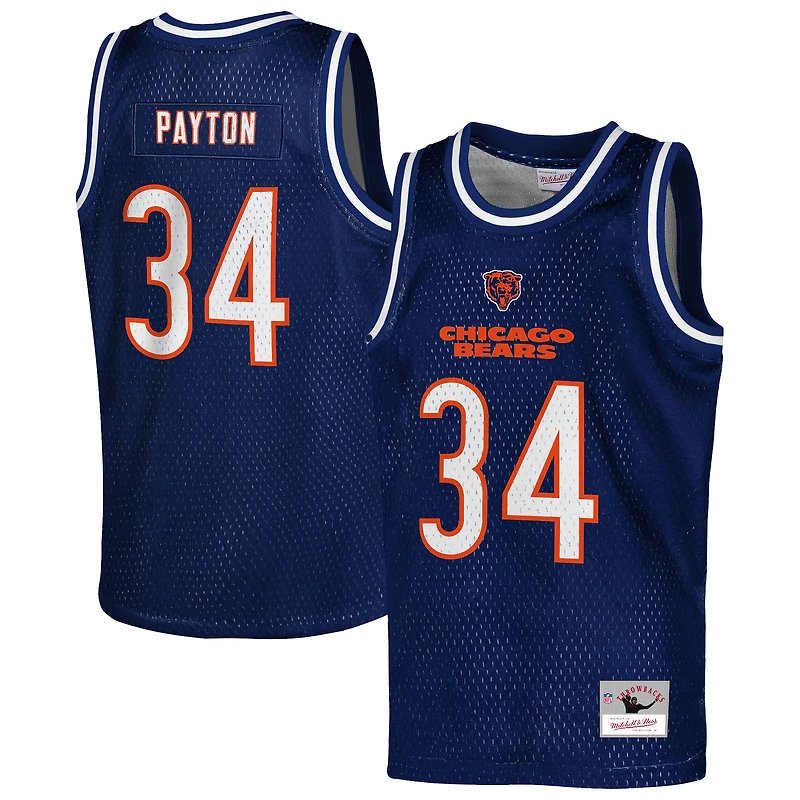 Maillot de basket-ball NFL pour jeunes Mitchell & Ness Walter Payton Navy, joueur retraité des Chicago Bears
