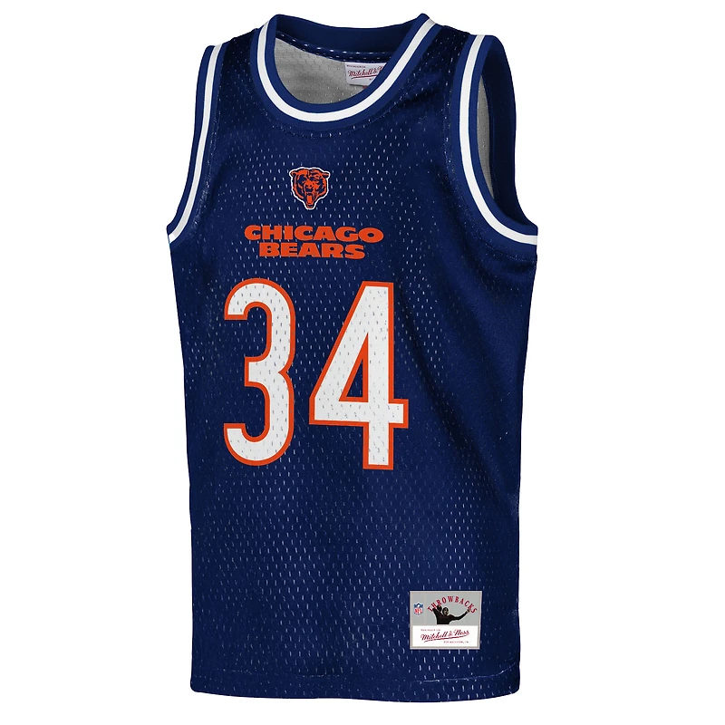 Maillot de basket-ball NFL pour jeunes Mitchell & Ness Walter Payton Navy, joueur retraité des Chicago Bears