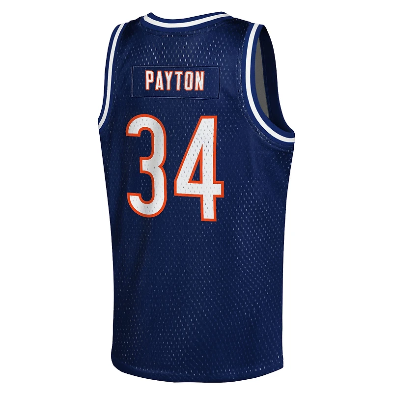 Maillot de basket-ball NFL pour jeunes Mitchell & Ness Walter Payton Navy, joueur retraité des Chicago Bears