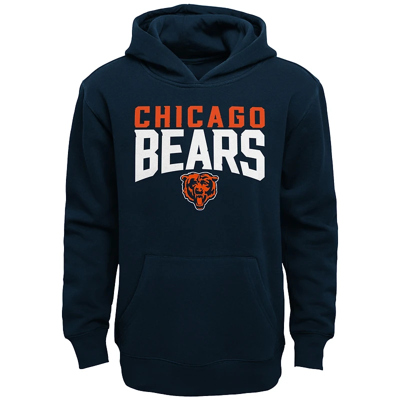 Youth Navy/Heathered Gray Chicago Bears Fan Flare Pullover Hoodie & Pants Set