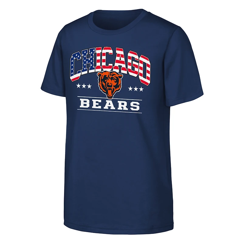Youth  Navy Chicago Bears Americana Arch T-Shirt