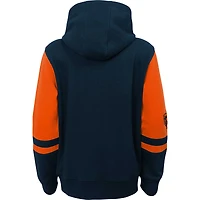 Sweat à capuche entièrement zippé color block Chicago Bears bleu marine pour jeunes