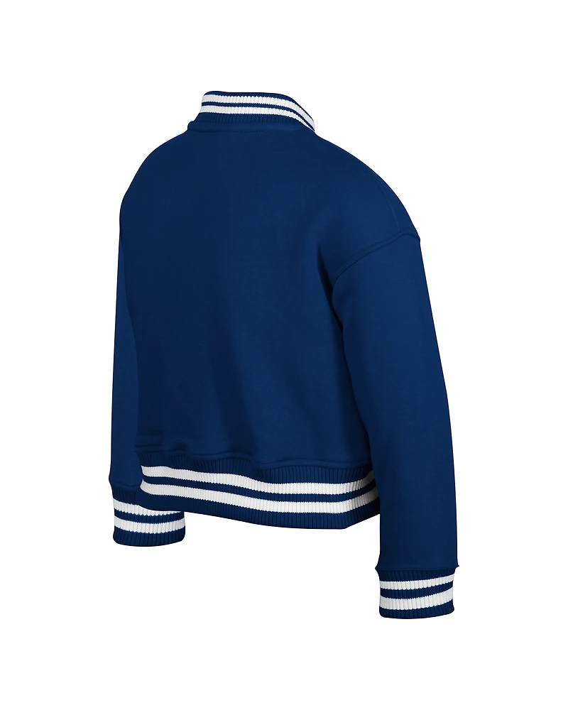 Youth New Era Navy Chicago Bears Chenille Applique Fleece Full-Snap Jacket