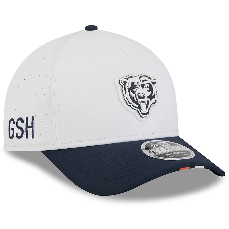 Youth New Era  White/Navy Chicago Bears 2025 NFL Training Camp A-Frame 9FORTY Adjustable Hat