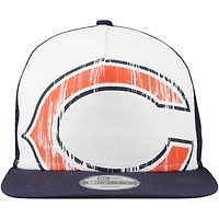 Youth New Era White/Navy Chicago Bears Distressed 9FIFTY A-Frame Snapback Hat