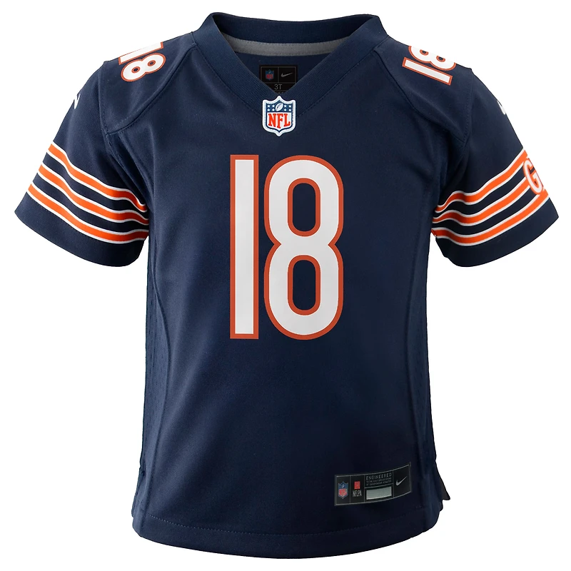 Maillot de match Nike Caleb Williams bleu marine des Chicago Bears pour jeune