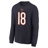 Youth Nike Caleb Williams Navy Chicago Bears Player Name & Number Long Sleeve T-Shirt