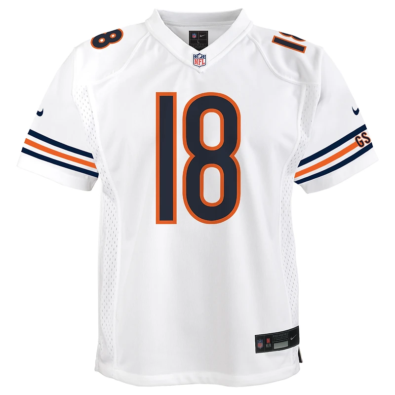 Maillot de match Nike Caleb Williams blanc des Chicago Bears pour jeune