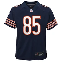 Maillot de match Nike Cole Kmet bleu marine pour enfant, Chicago Bears, l'équipe.