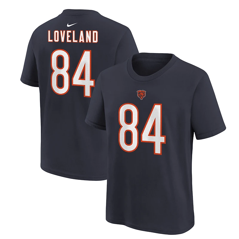 Youth Nike Colston Loveland Navy Chicago Bears Player Name & Number T-Shirt