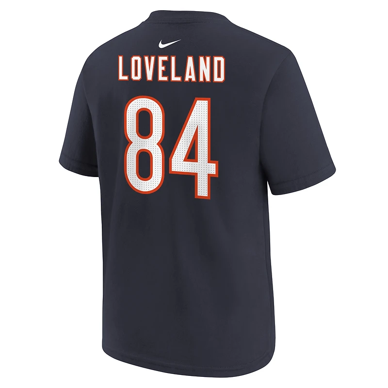 Youth Nike Colston Loveland Navy Chicago Bears Player Name & Number T-Shirt