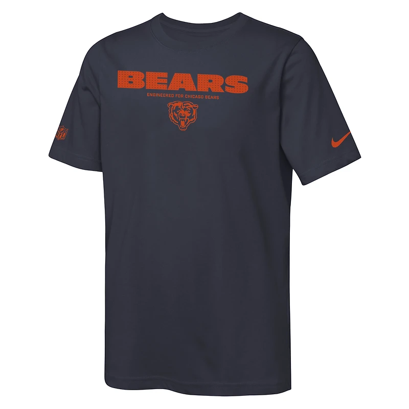 Youth Nike Navy Chicago Bears Sideline Team Issue T-Shirt